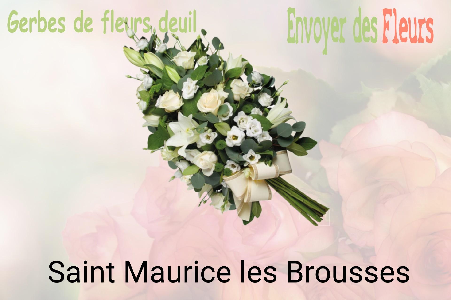 Gerbe de fleurs de deuil livrée à Saint-Maurice-les-Brousses
